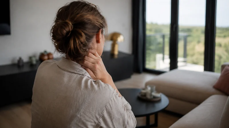 Femme fatiguée canapé