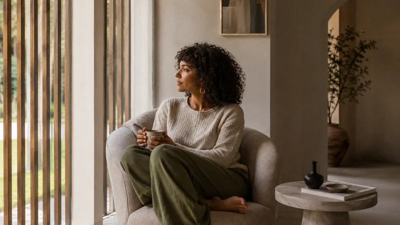 Femme dans un fauteuil, illustrant la cascade défensive du système nerveux