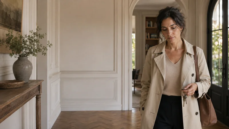 Femme rentrant chez elle, illustrant l'état d'alerte résiduel de l'hyperactivation