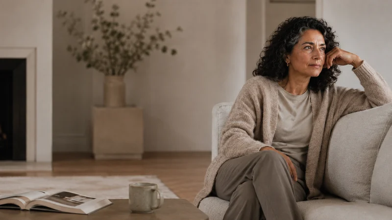 Femme assise dans un fauteuil, illustrant le retrait et le ralentissement de l'hypoactivation