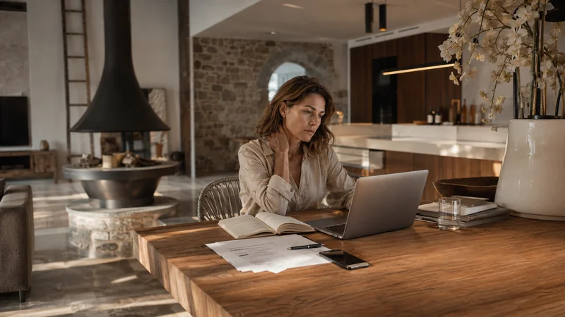 Femme bureau tension