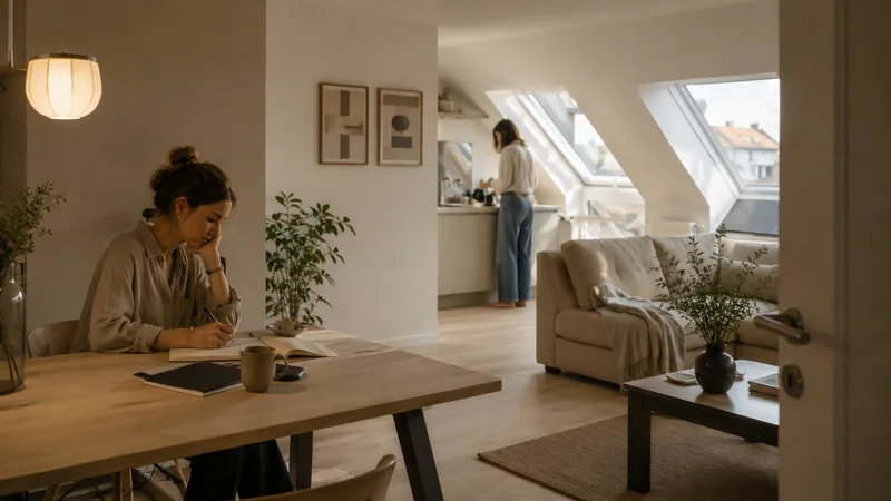 Femme écrivant dans un carnet à une table, illustrant la pratique régulière et l'intégration somatique